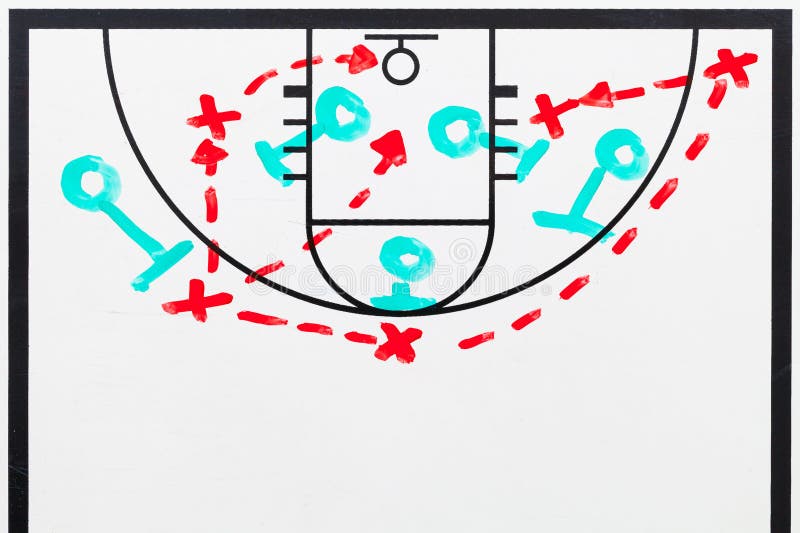 Juego De Baloncesto Whiteboard Imagen de archivo Imagen de desgastado