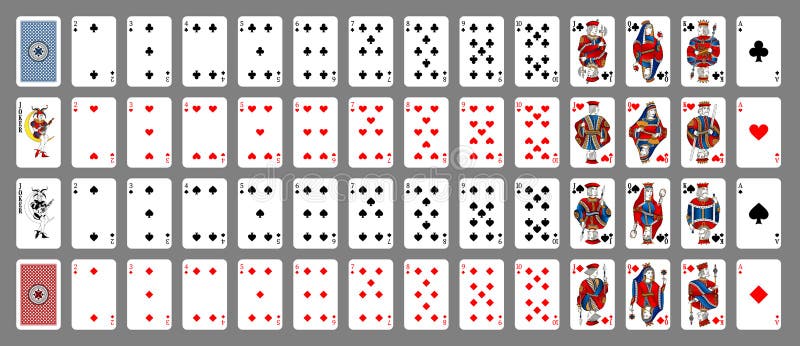 Juego Completo De Cartas De Póker De Cuatro Colores De Diseño