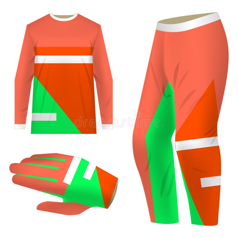 Juego De Ropa Deportiva Motociclista Stock de ilustración - Ilustración de  guantes, modelos: 146227493