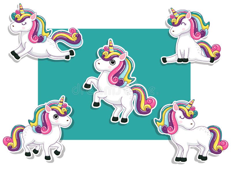 Juego De Stickers De Dibujos Animados De Unicornios Bonitos. Ilustración Vectorial Con Animal De Dibujos Animados Felices Ilustración del Vector - Ilustración de juguete, animales: 209345257 Juego De Stickers De Dibujos Animados De Unicornios Bonitos. Ilustración Vectorial Con Animal De Dibujos Animados Felices Ilustración del Vector - Ilustración de juguete, animales: 209345257