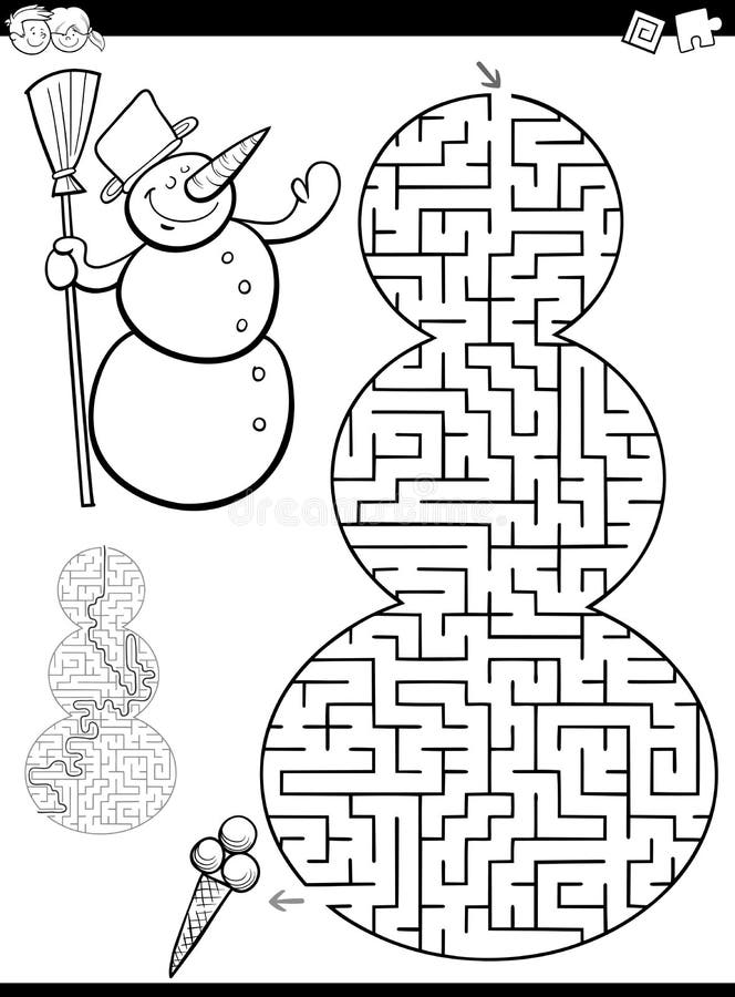 Juego del laberinto o del laberinto ilustración del vector Juego del laberinto o del laberinto ilustración del vector