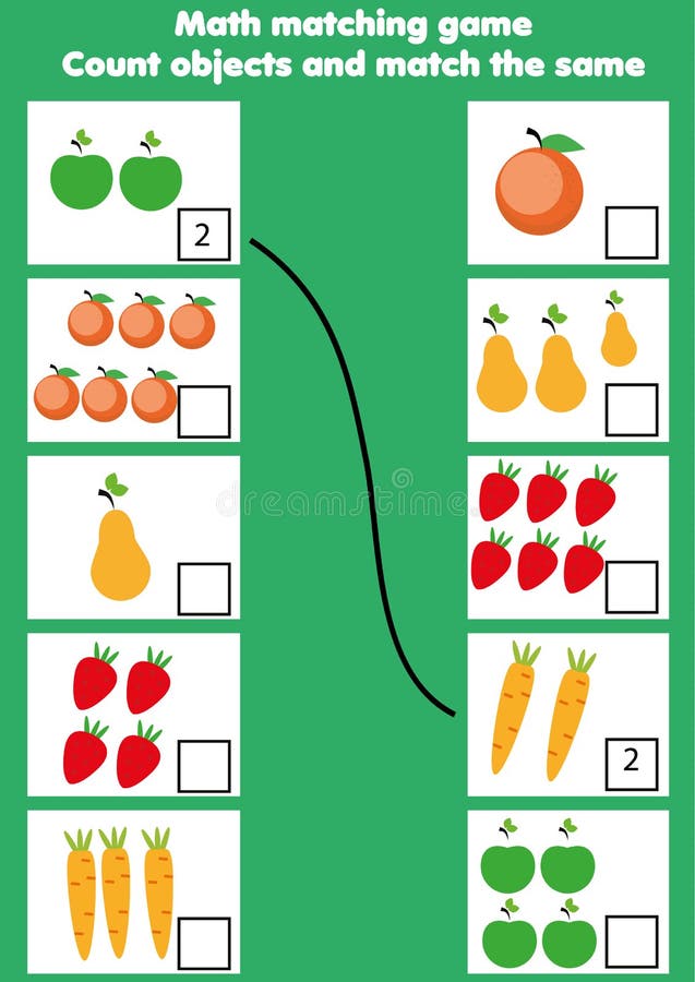 Juego educativo de la matemáticas para los niños Actividad a juego de las matemáticas cuenta del juego para los cabritos ilustración del vector Juego educativo de la matemáticas para los niños Actividad a juego de las matemáticas cuenta del juego para los cabritos ilustración del vector