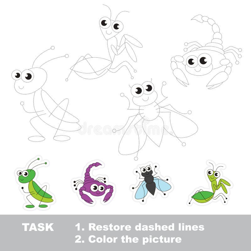 Juego educativo del rastro del vector para los niños preescolares ilustración del vector Juego educativo del rastro del vector para los niños preescolares ilustración del vector