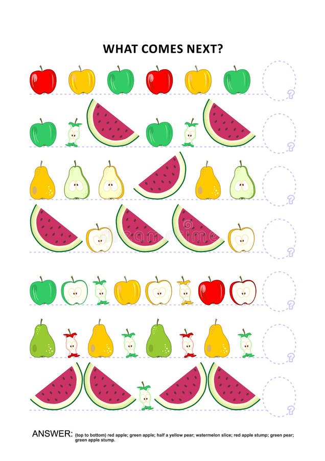 Juego educativo temático de la lógica de la fruta y de la baya - reconocimiento de patrones secuencial