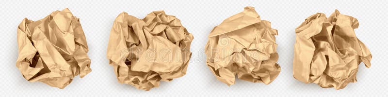 Juego realista de bolas de papel tridimensional stock de ilustración