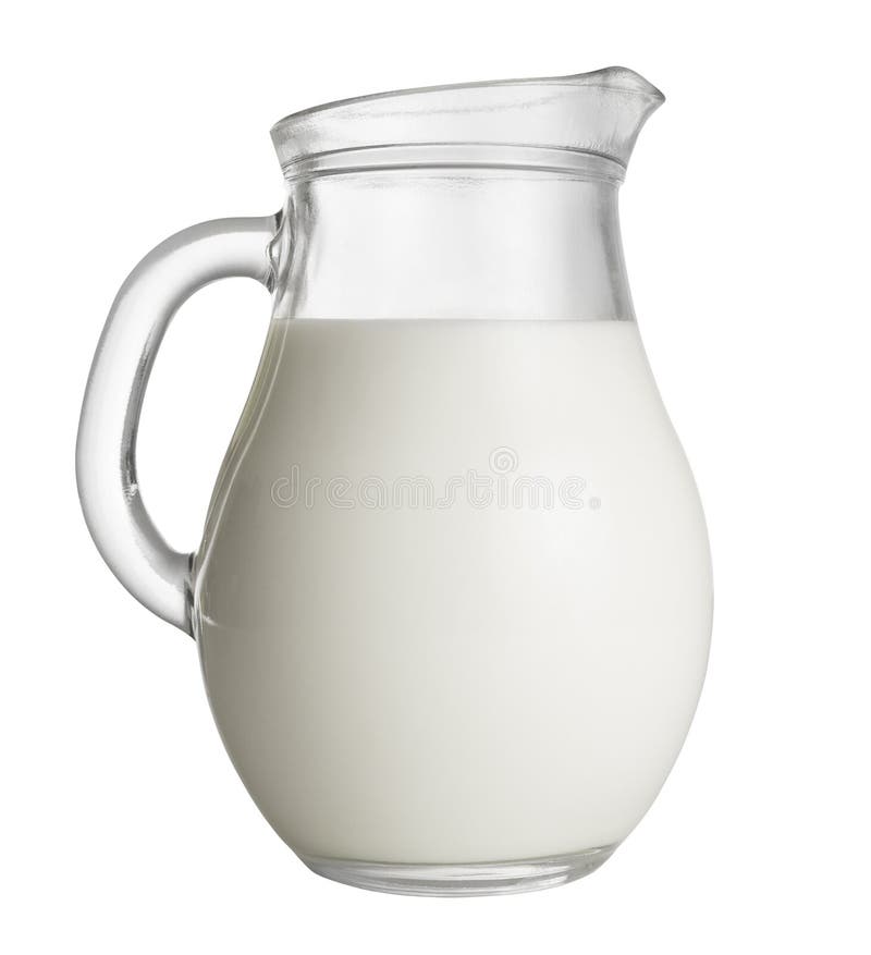 Jug of milk isolated on white