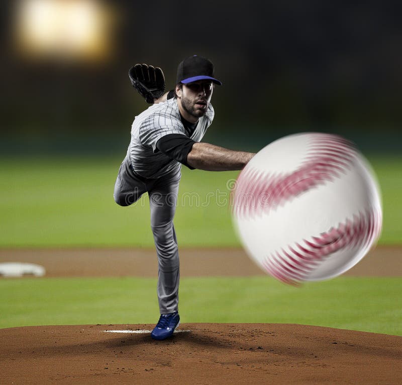 Jugador de béisbol de la jarra fotografía de archivo libre de regalías Jugador de béisbol de la jarra fotografía de archivo libre de regalías