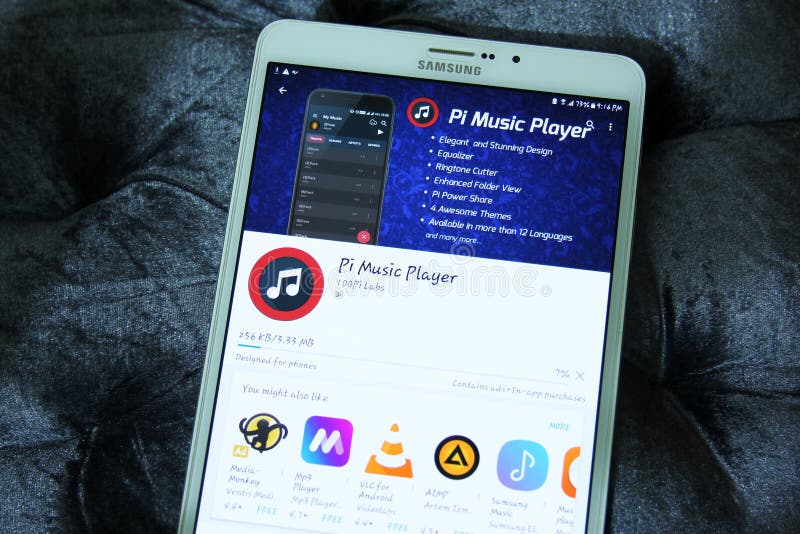 Jugador de música del pi app móvil foto de archivo libre de regalías Jugador de música del pi app móvil foto de archivo libre de regalías
