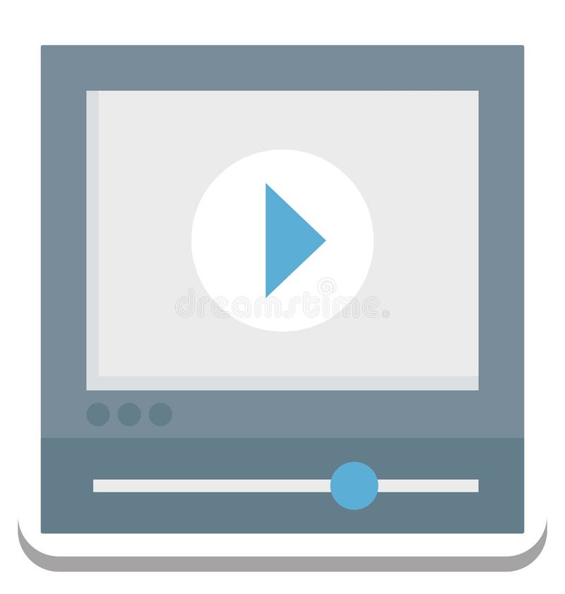 Jugador de película, icono del vector del vídeo editable stock de ilustración Jugador de película, icono del vector del vídeo editable stock de ilustración
