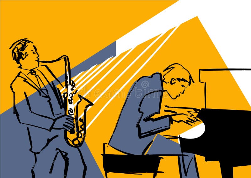 Jugador y pianista de saxofón libre illustration Jugador y pianista de saxofón libre illustration