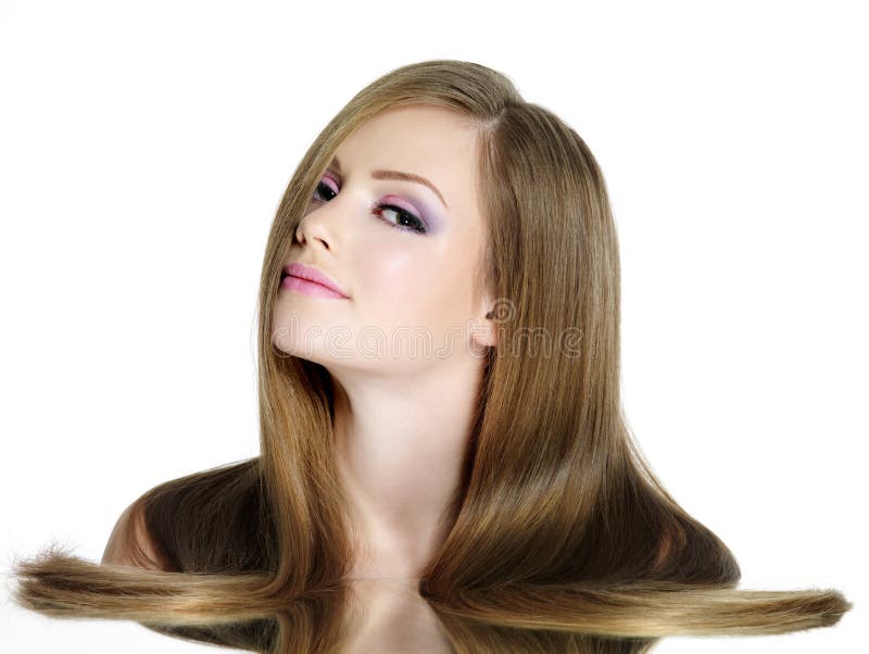 Jugendlich Mädchen mit dem langen geraden Haar stockfotos Jugendlich Mädchen mit dem langen geraden Haar stockfotos