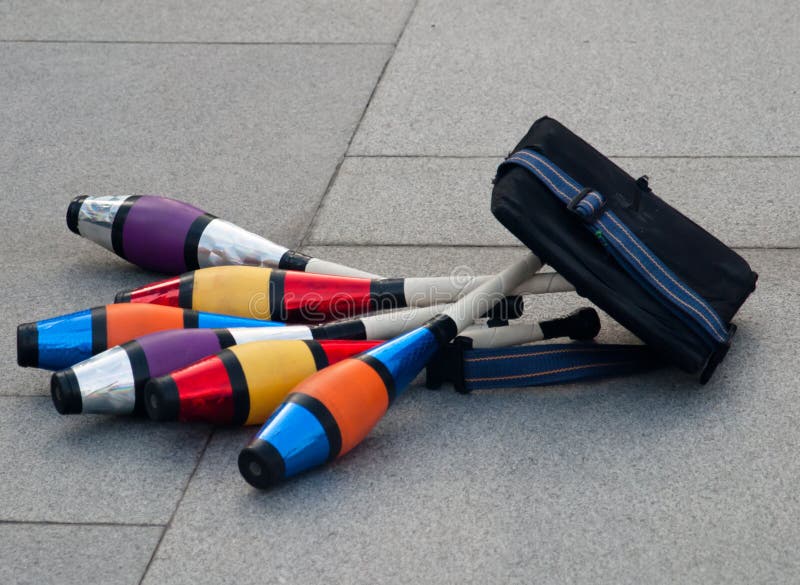 Juggling clubs stock image. Image of sport, color, game 15695703