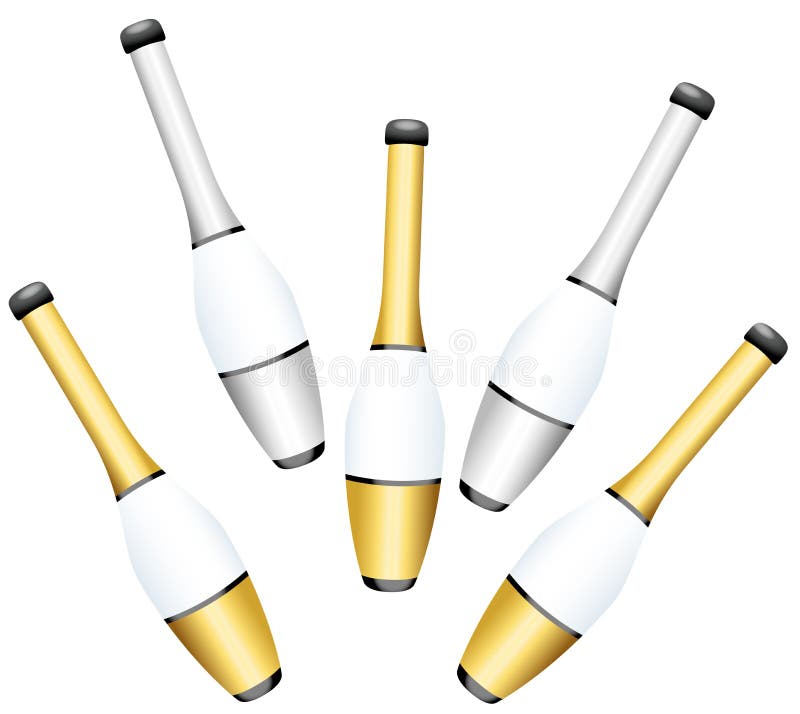 Juggling Clubs Gold Silver stock vector. Illustration of vector 79992832