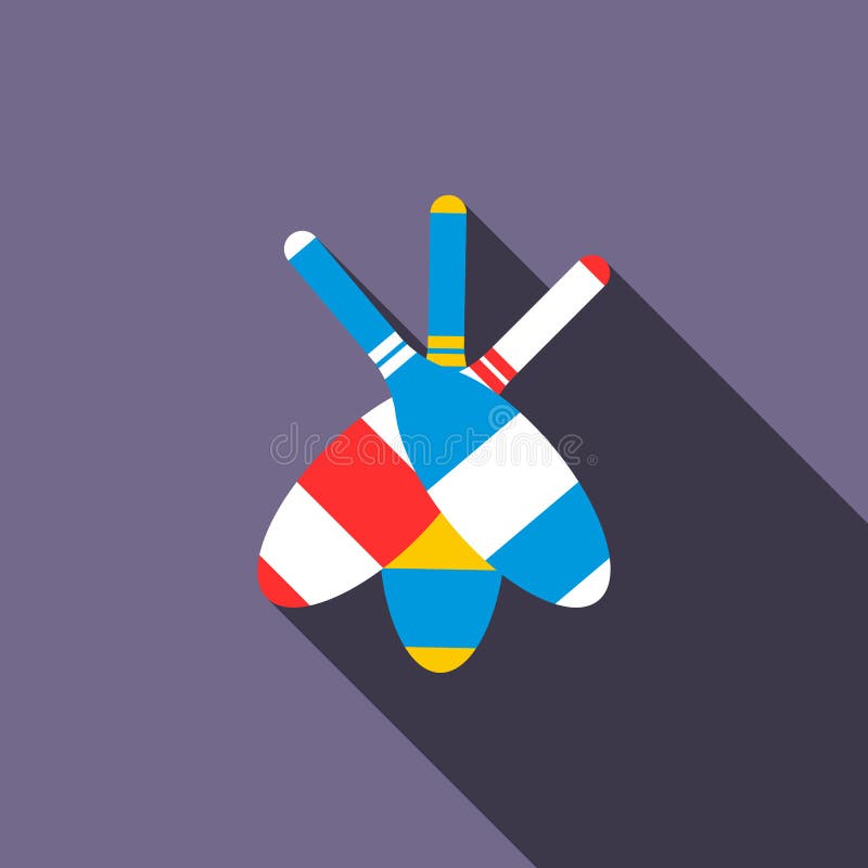 Juggling Clubs Icon, Cartoon Style Stock Vector Illustration of play