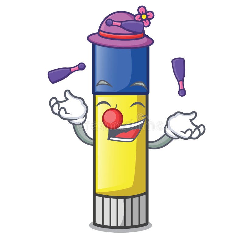 Juggling Cute Cartoon on the Glue Stick Stock Vector - Illustration of
