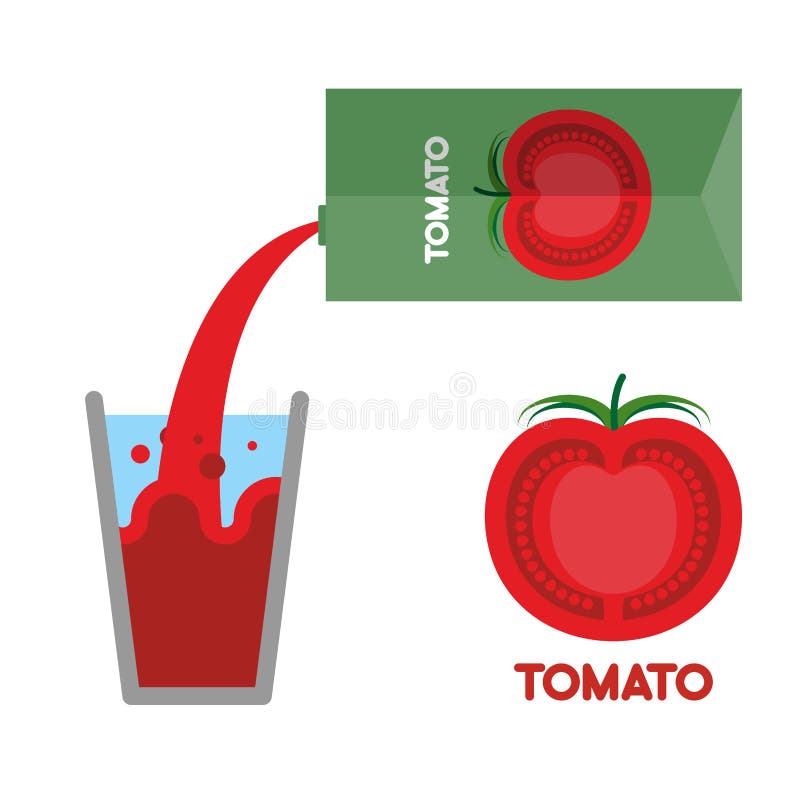 Jugo de tomates Vierta el jugo de tomate en el vidrio Ilustración del vector ilustración del vector Jugo de tomates Vierta el jugo de tomate en el vidrio Ilustración del vector ilustración del vector