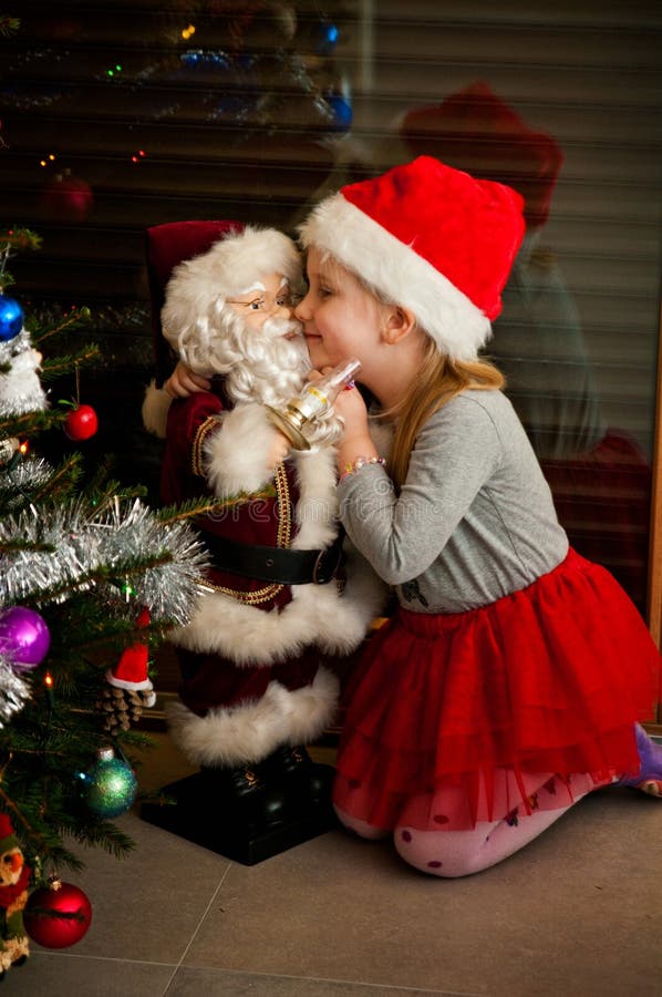 Juguete de la niña y de Papá Noel imagenes de archivo Juguete de la niña y de Papá Noel imagenes de archivo