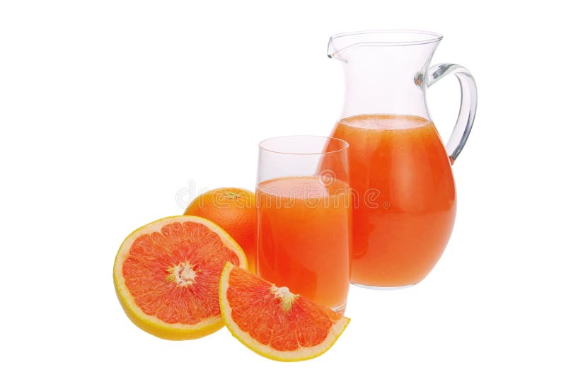 Orange and Grapefruit Juice Stock Image Image of isolated, white