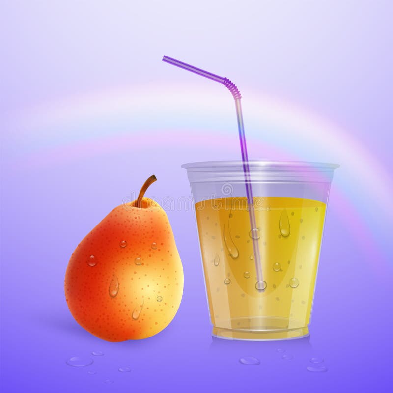 Juice Mockup, Smoothie Cup Isolated On Purple Background, 3d Illustration. Realistic Plastic Cup ...