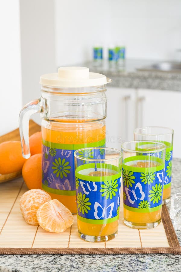 Juice Pitcher stock image. Image of ingredients, tangerine 35414229