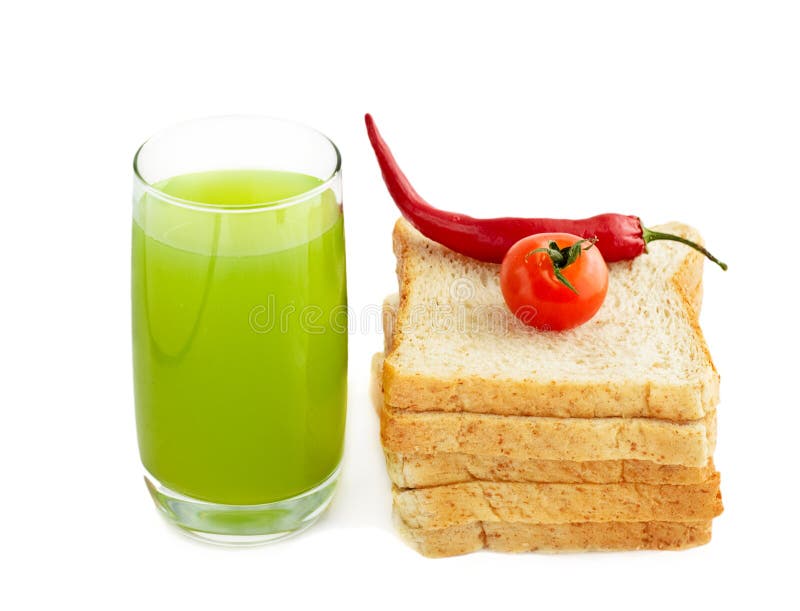Juice,tomato,pepper and Bread Stock Image Image of slice, grain 18015969