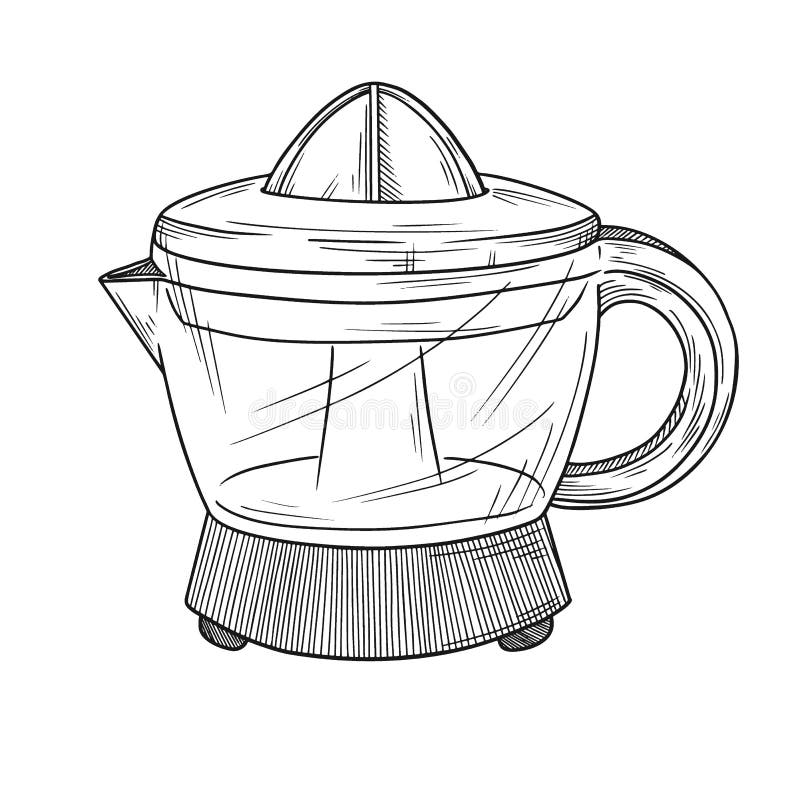 Electric Juicer Isolated On White Stock Illustration Illustration of