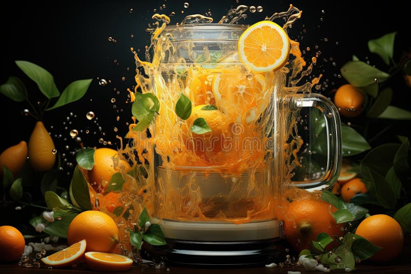 Juicer orange squeezing blender machine illustration generative ai royalty free illustration