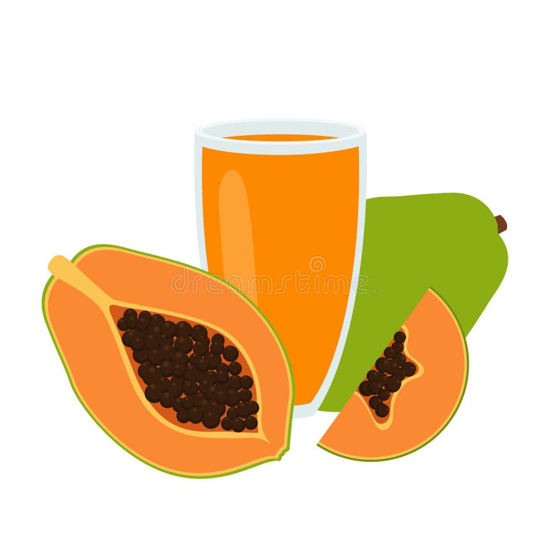 A Glass of Papaya Juice. Healthy Food Stock Illustration Illustration of logo, delicious