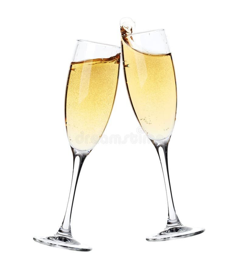 Juicht toe! Twee champagneglazen stock afbeeldingen Juicht toe! Twee champagneglazen stock afbeeldingen