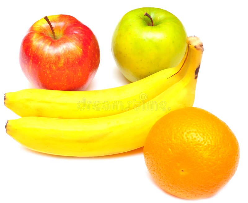 Juicy Apples Banana And Orange Stock Image Image Of Presentation