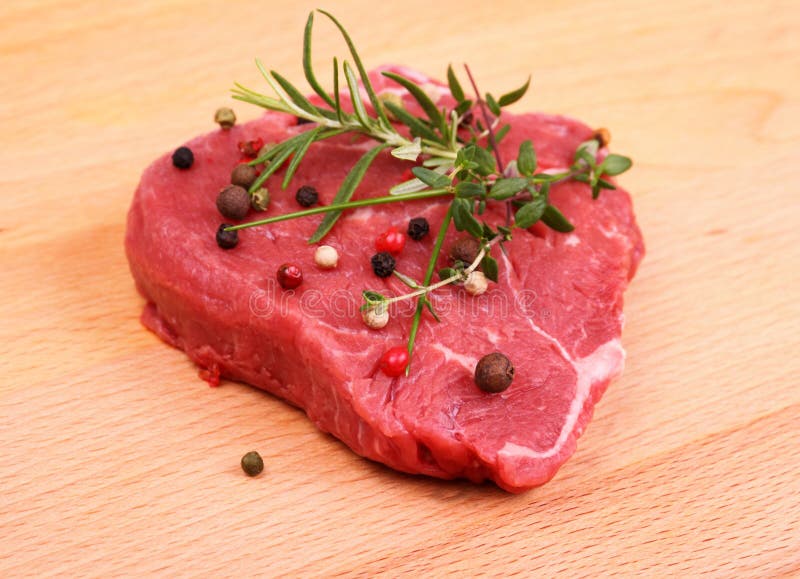 Juicy Beef Steak with Spices and Herbs Stock Image Image of filet