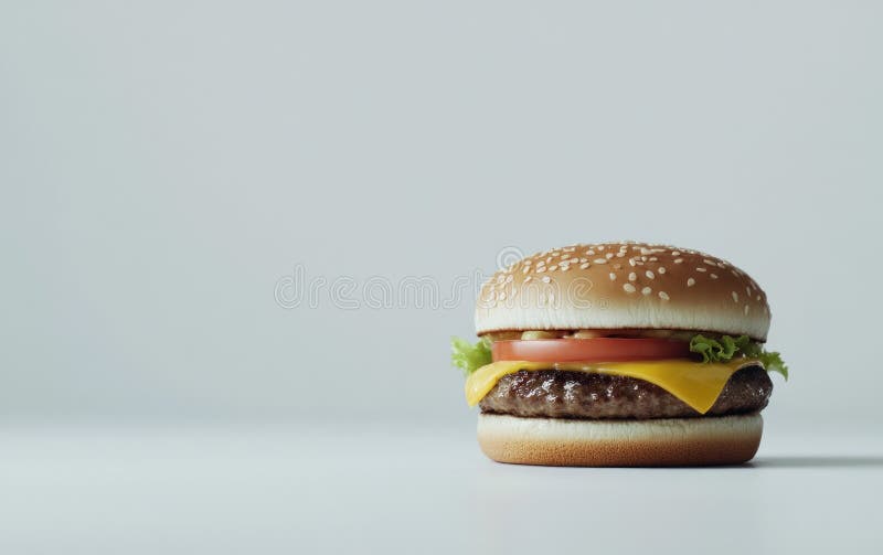 Saftig Cheeseburger Närbild på Vit Bakgrund vektor illustrationer