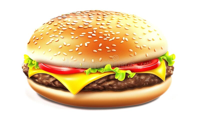 Juicy cheeseburger delight : en klassisk amerikansk favorit royaltyfri illustrationer