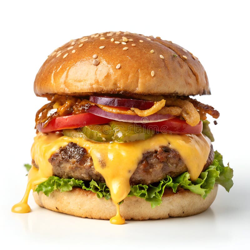 Juicy cheeseburger stock illustrationer
