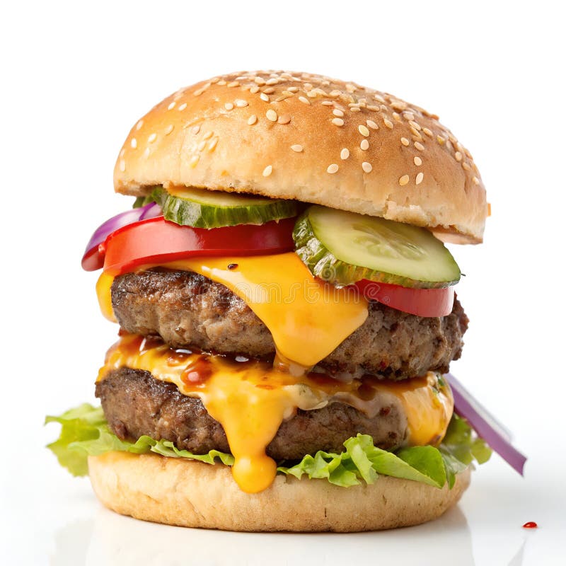 Juicy cheeseburger stock illustrationer