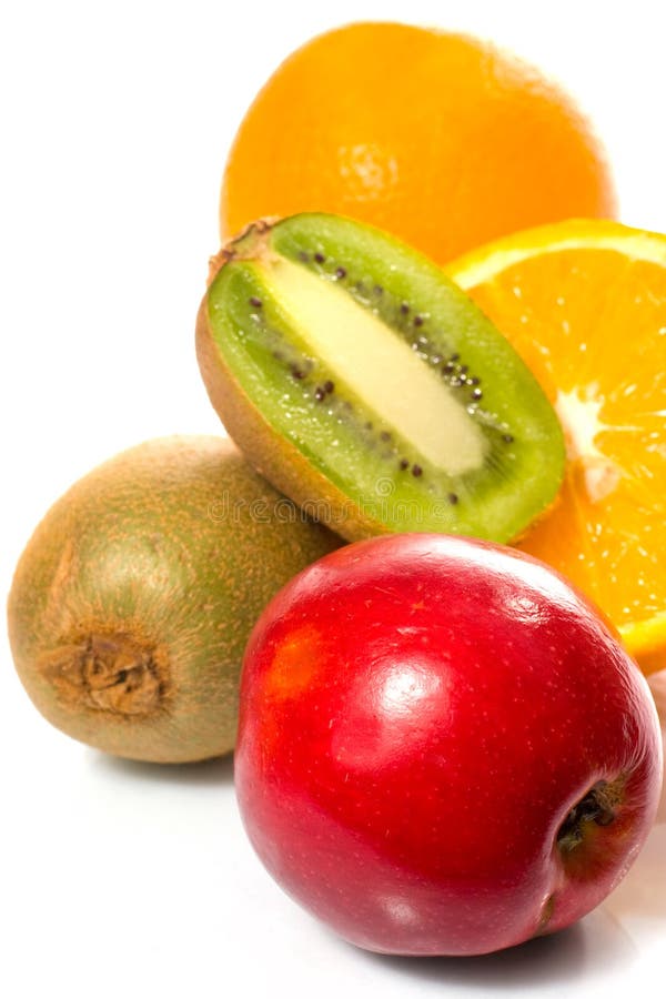 Juicy fruits over white stock photo. Image of closeup 10725958