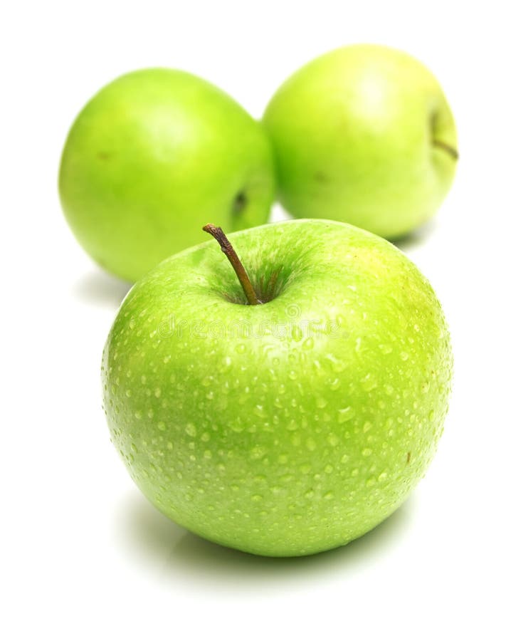 Juicy green apples