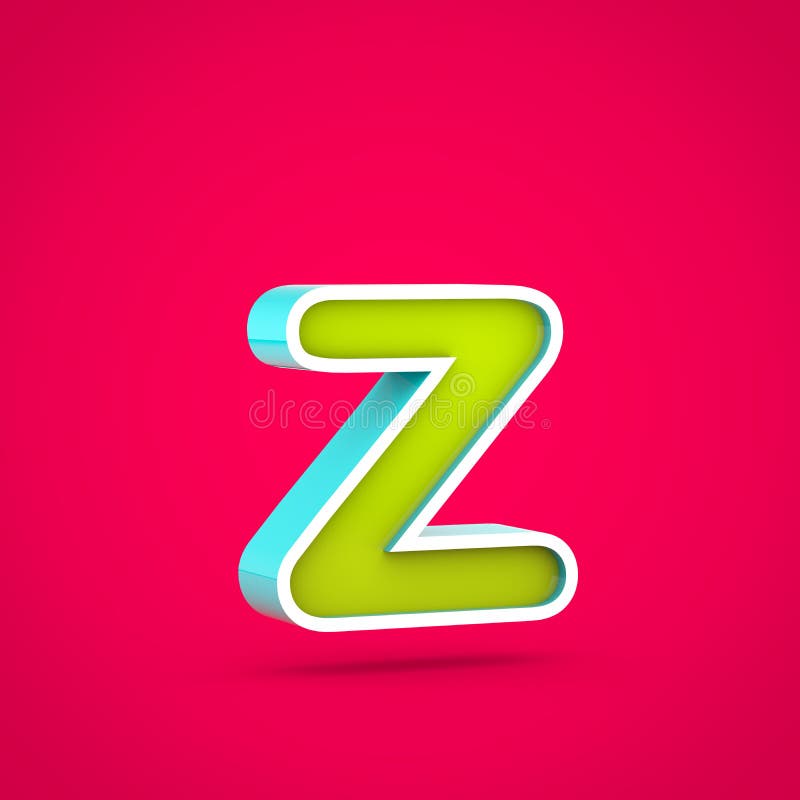 Juicy Letter Z Lowercase Isolated On Hot Pink Background. Stock ...