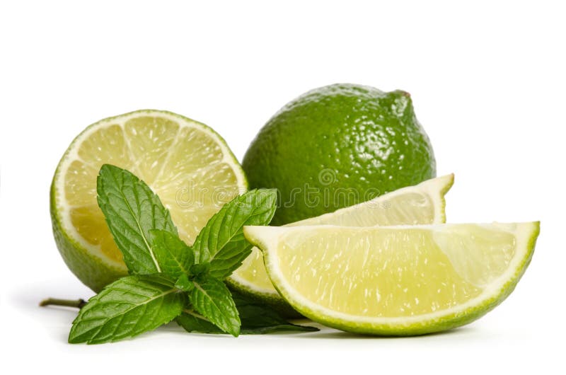 Juicy Lime with Mint Leaves Stock Photo Image of peel, lemon 95898638