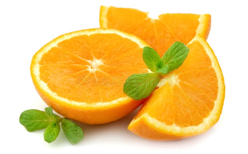 Juicy orange with mint