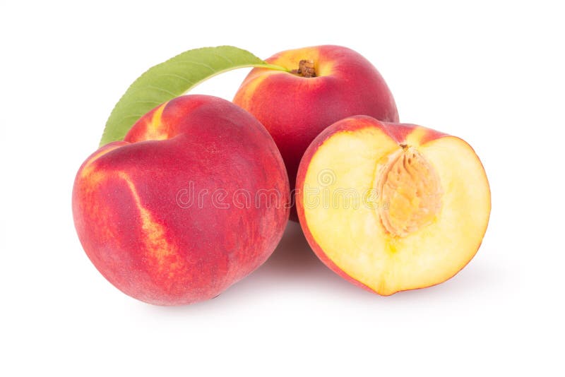 Juicy Peaches on a White Background Stock Photo Image of ripe, yellow 42833726