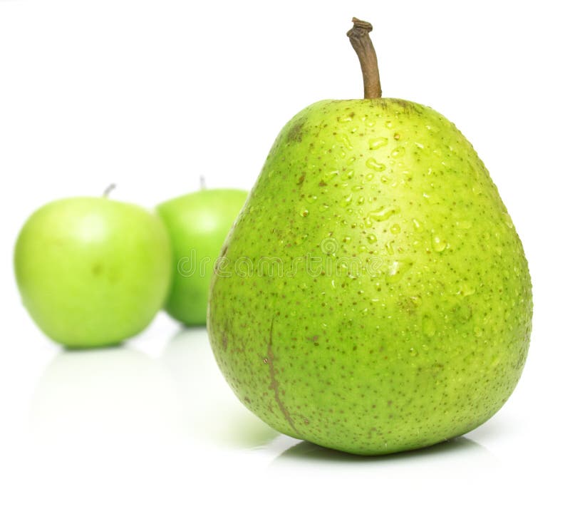 Juicy pear and green apples