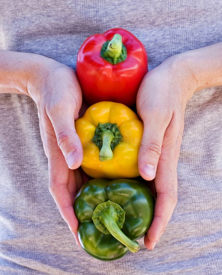 Juicy Ripe Bell Peppers Healthy Eating Stock Image Image of closeup