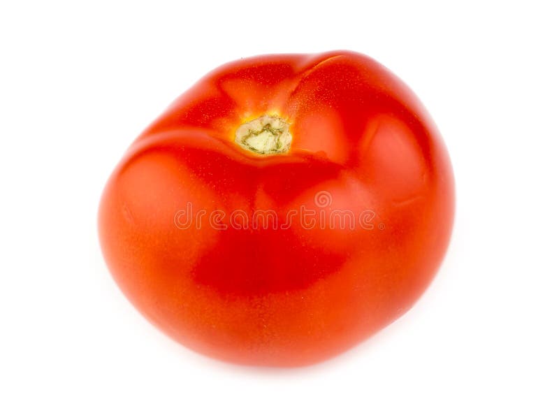 Juicy ripe organic Australian red tomato isolated on white