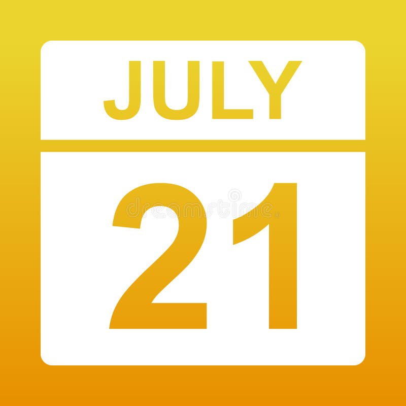 21 Juillet Calendrier Blanc Sur Un Fond Color? Jour Sur Le Calendrier