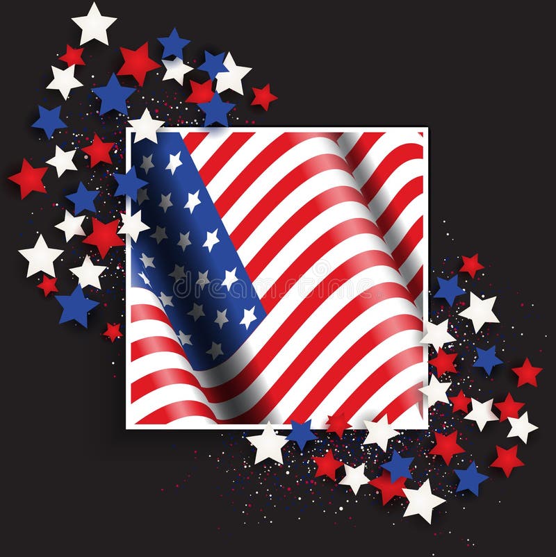 4 juillet fond de Jour de la Déclaration d'Indépendance avec le drapeau américain et les étoiles illustration libre de droits 4 juillet fond de Jour de la Déclaration d'Indépendance avec le drapeau américain et les étoiles illustration libre de droits