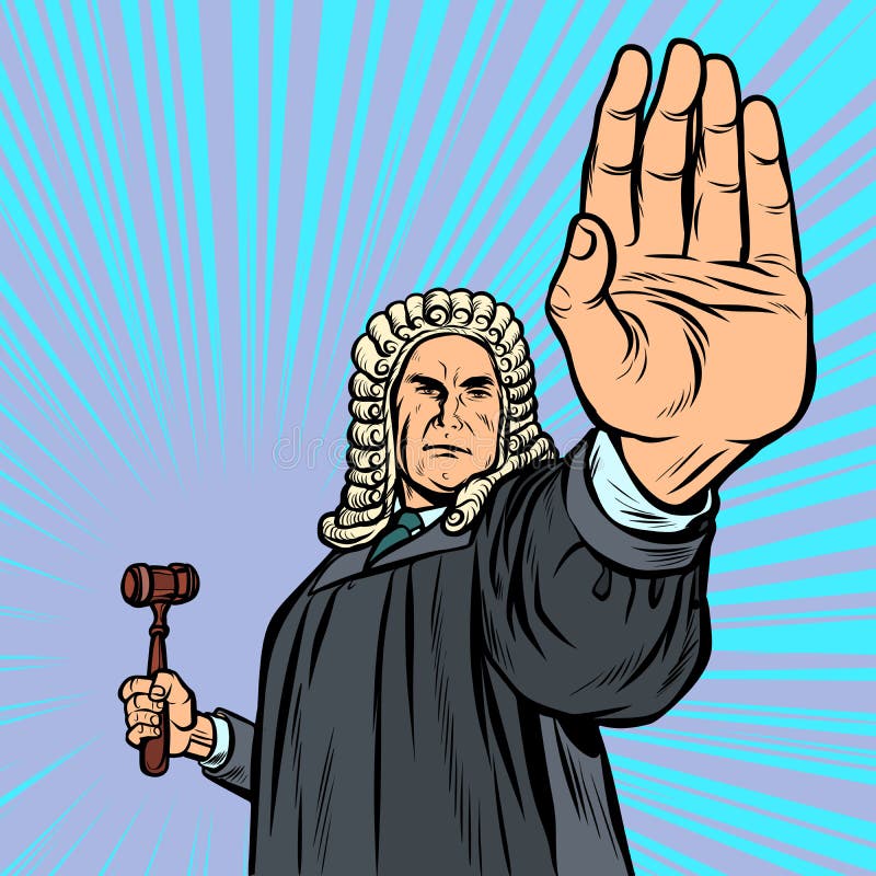 Juiz com um gesto da parada do martelo