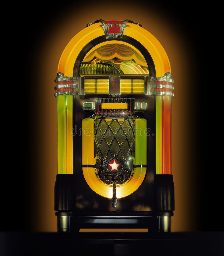 Old Period Jukebox all lit up. Old Period Jukebox all lit up