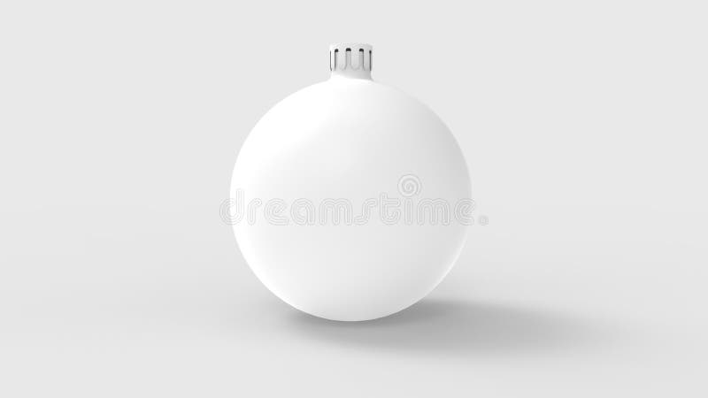 Julboll för bild 3d 3d framför julgranleksaken. Framförande 3d Julen klumpa ihop sig för kolonnbild för askar 3d platta Julgranleksak På en ljus bakgrund