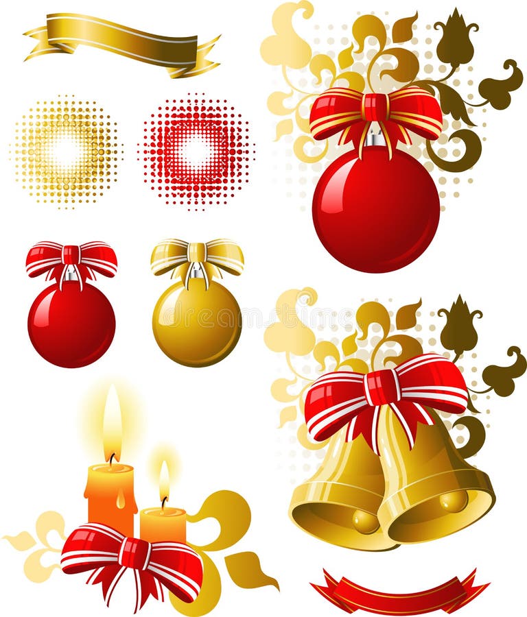 Juldesignelement stock illustrationer
